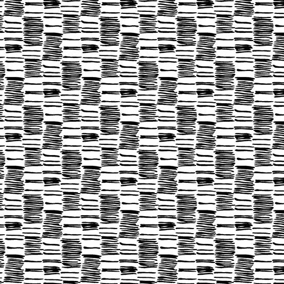 Andover Fabrics Century Black on White Hatched Stripe CS-9680-L