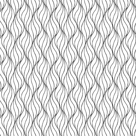 Andover Fabrics Century Black on White Waves CS-9672-L