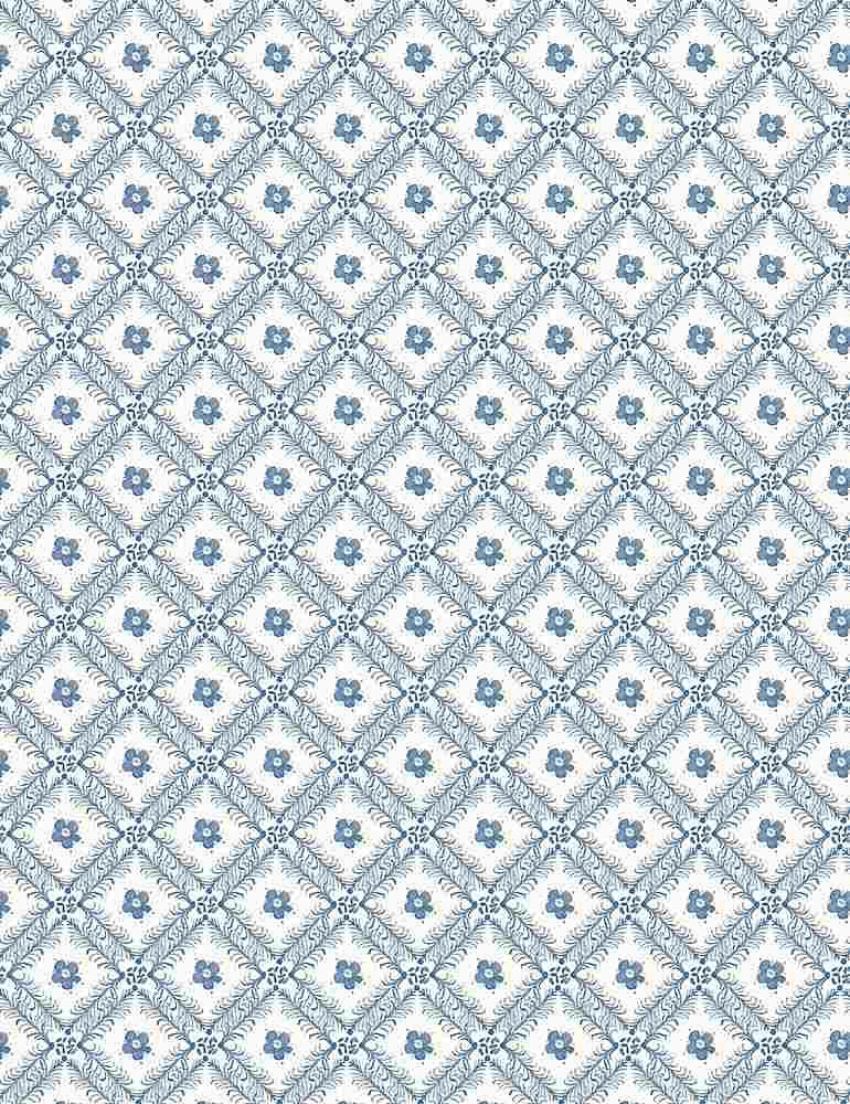Timeless Treasures Rachel Digital Print by Rachel Grant Country Cottage Lattice CD1105 Cream