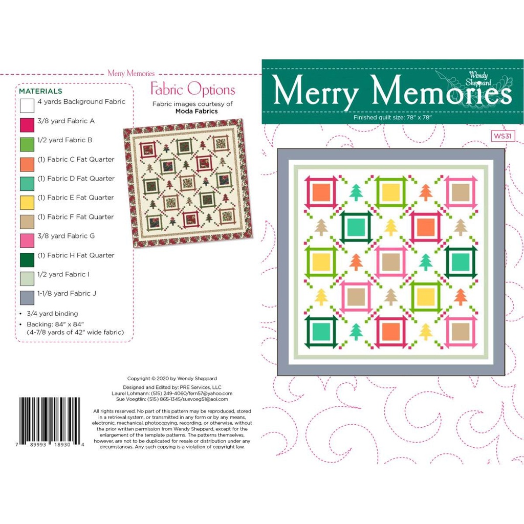 Wendy Sheppard Merry Memories Quilt Pattern by Wendy Sheppard P180 MERRYMEMORIES