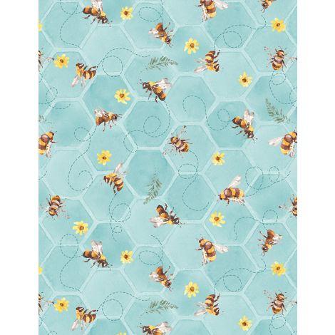 Wilmington Fabrics Sunflower Sweet by Lisa Audit Bee Toss 3041 17795 454 Teal