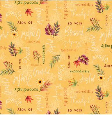 Wilmington Prints Autumn Light by Lola Molina Word Toss 3022 32107 557 Gold