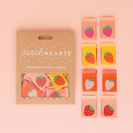 Sarah Hearts Strawberry Woven Labels SH LP211