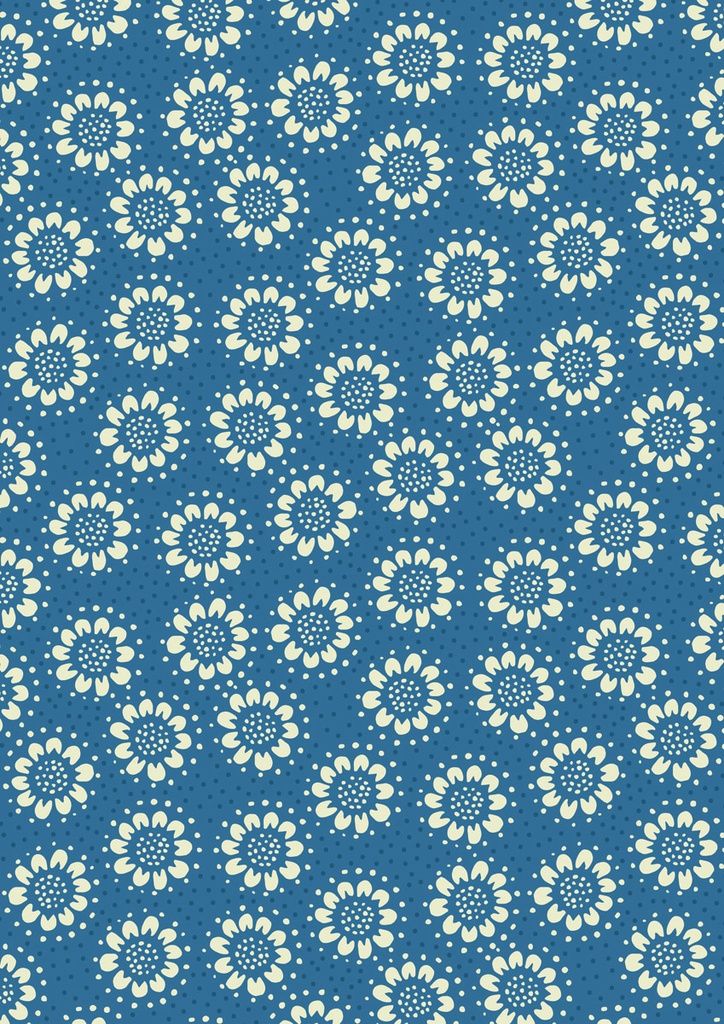 Hajime SH12 Cream Flower on Blue
