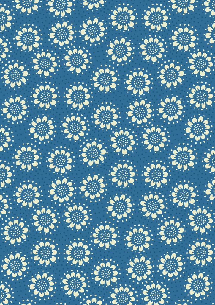 Hajime SH12 Cream Flower on Blue