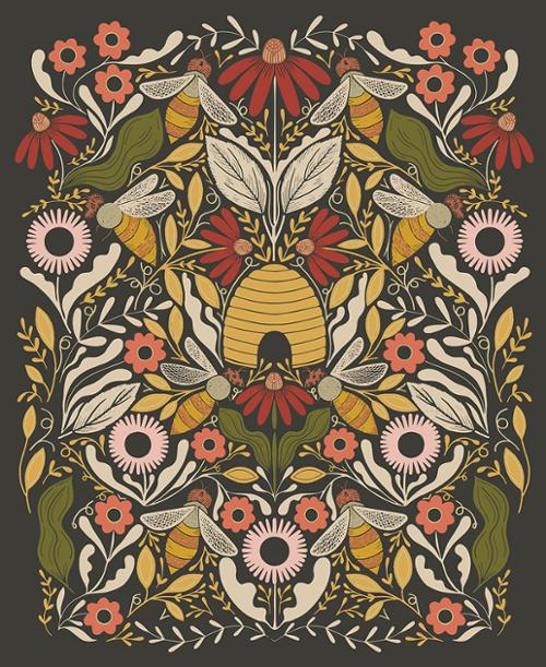 Bee Garden Panel Metallic 48418 21M Black