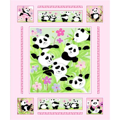 Panda Party Panel SB20425-520 Pink