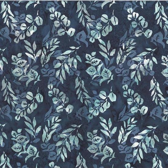 Bali Batiks Mixed Foliage T2395 19 Navy