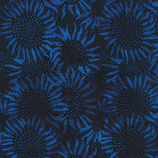 884 Sunflowers Batik 884-17 Cobalt