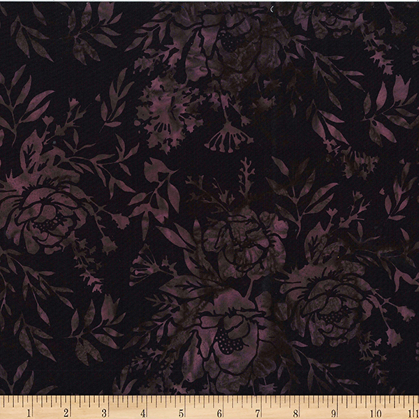 Bali Batik Mixed Floral/Leaves W2578-704  Deep Earth