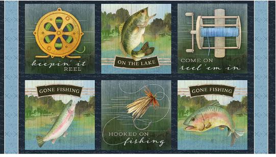 Gone Fishing Craft Panel 3061 21760 479 Multi