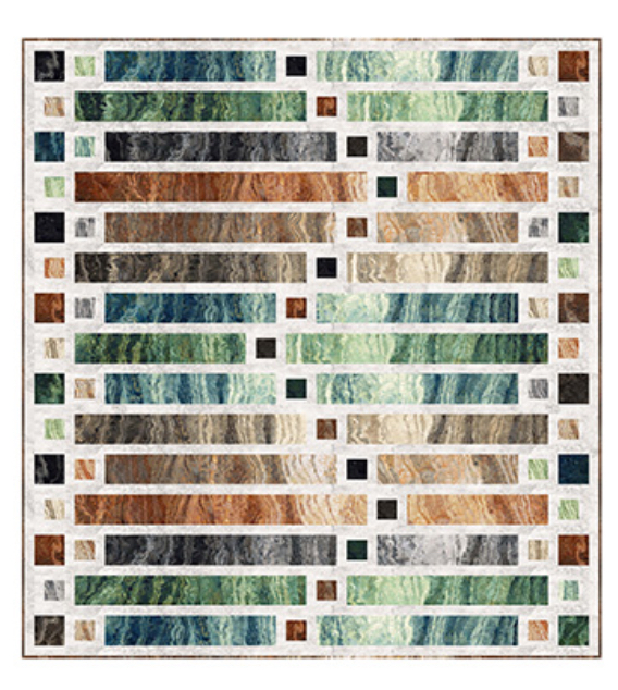 Staggered Strips Stonehenge Ombre Quilt Kit