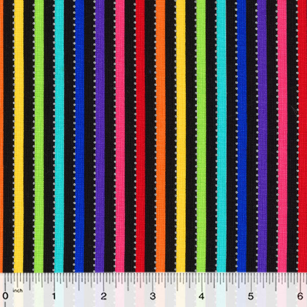 Anthology Fabrics BeColourful Multi Black Beaded Stripe BC28Q 15