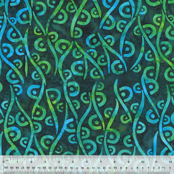 Anthology Fabrics Quiltessentials 6: Splash 438Q-3 Circular Waves Teal