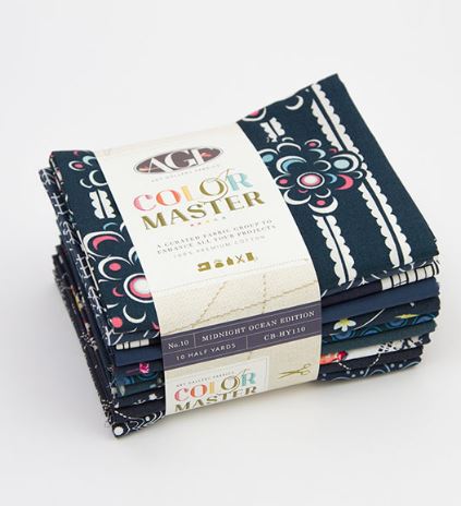 Art Gallery Fabrics Color Master Bundle No. 10 Midnight Ocean Edition CB FQ110