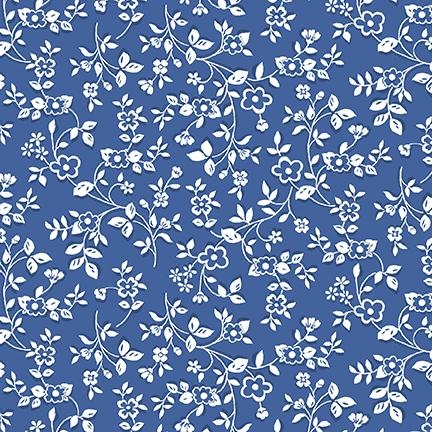 Blank Quilting Anthem by Satin Moon Designs Mini Floral 2481 76 Medium Blue