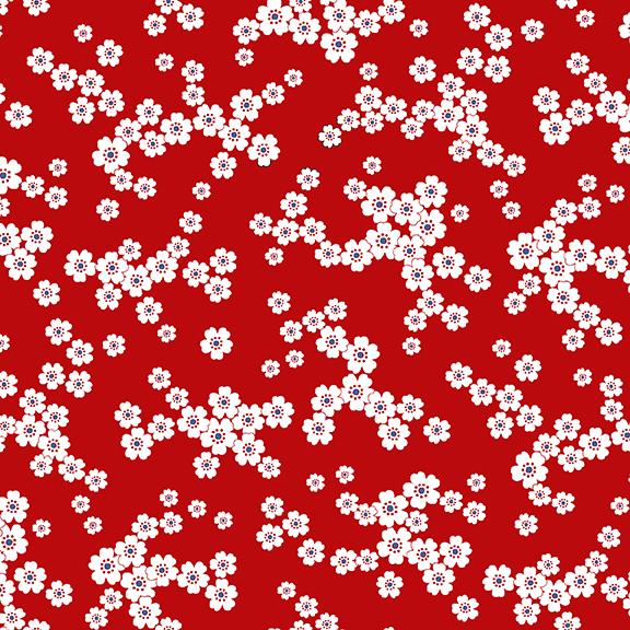 Blank Quilting Anthem by Satin Moon Designs Spaced Floral 2483 88 Red