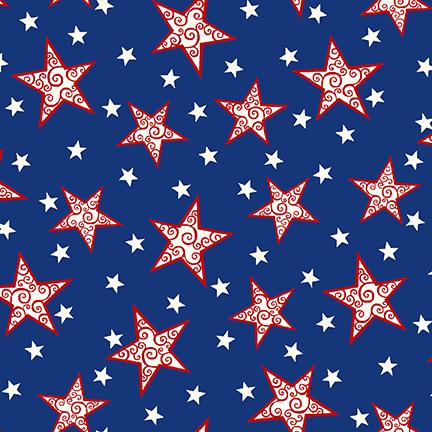 Blank Quilting Anthem by Satin Moon Designs Stars 2485 77 Dark Blue