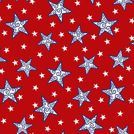 Blank Quilting Anthem by Satin Moon Designs Stars 2485 88 Red