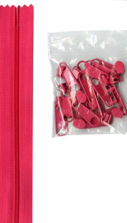 By Annie 4 Yards #4.5 zipper chain 16 Extra Large Coordinated Pulls ZIPYD-250 Lipstick