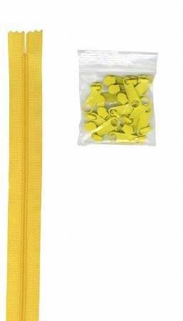 By Annie 4 Yards #4.5 zipper chain 16 Extra-Large Coordinated Pulls ZIPYD-195 Dandelion