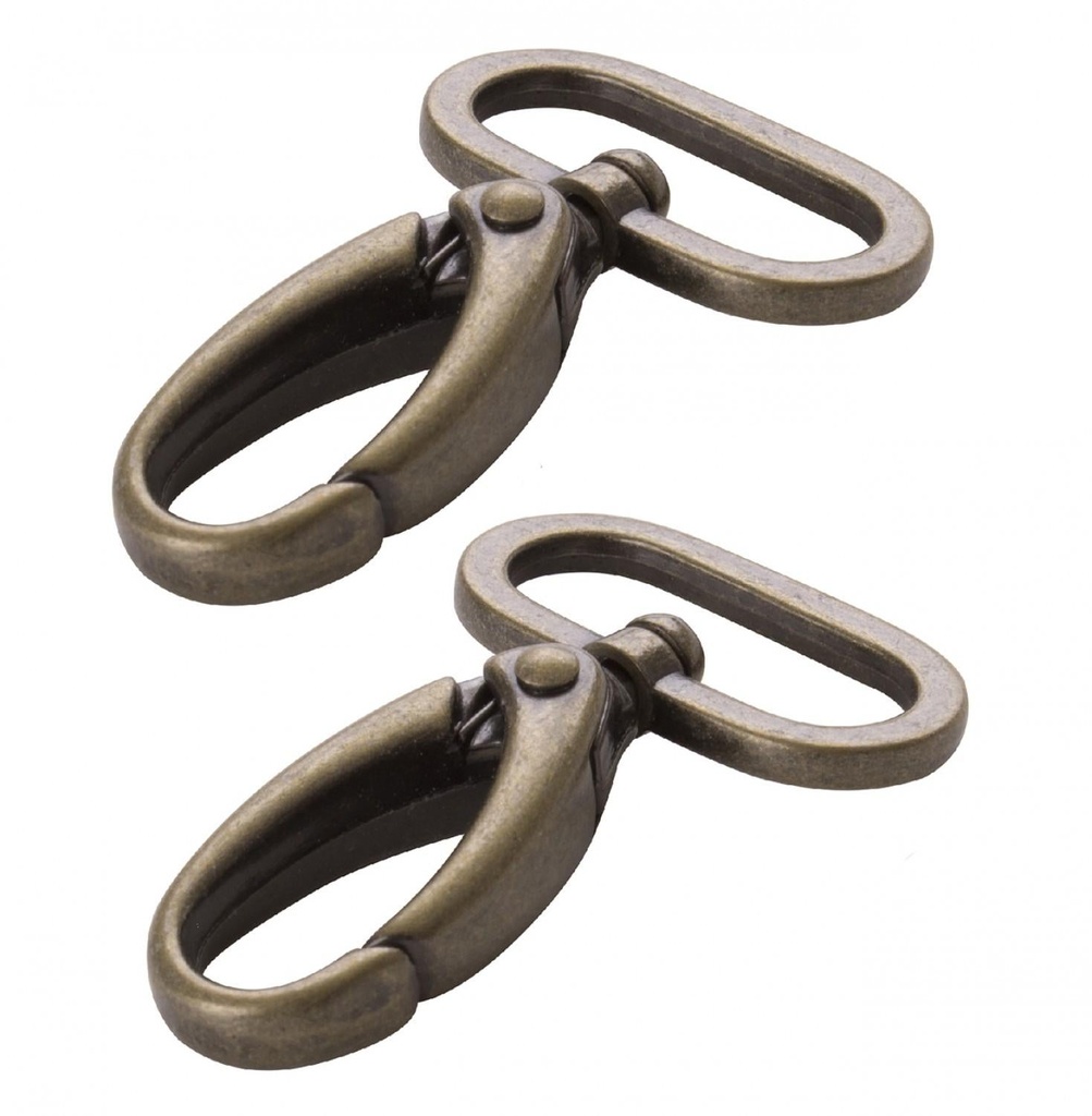 ByAnnie.com Swivel Hook 1" Antique Brass - Set of 2 #HAR1SWABTWO