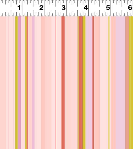 Clothworks Boho Garden by Teresa Maguson Stripe  Y3570 38 Light Coral