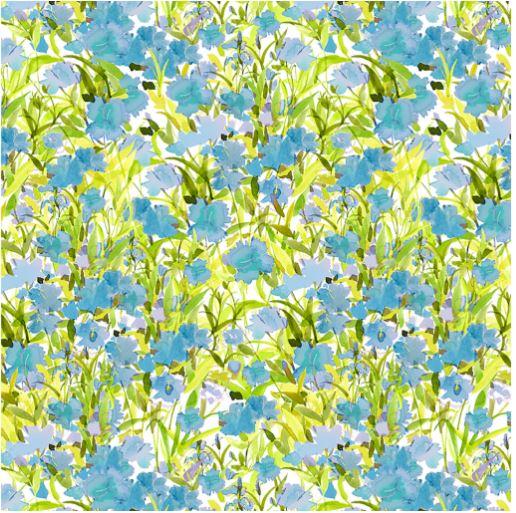Clothworks My Happy Place Digital Print by Sue Zipkin Dianthus Y3627 90 Blue