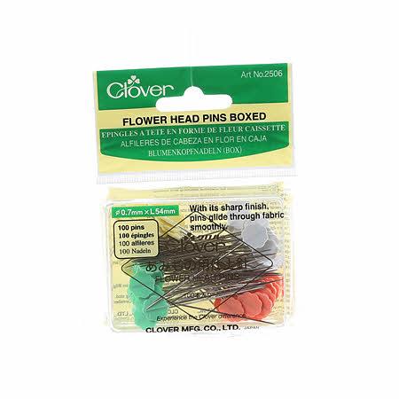 Clover Needlecraft Flower Head Pins 100 Count 2506CV