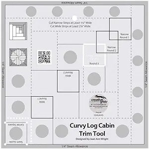 Creative Grids USA 8" Curvy Log Cabin Trim Tool CGRJAW5