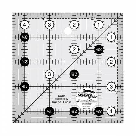 Creative Grids USA Ruler 4.5" Square CGR4