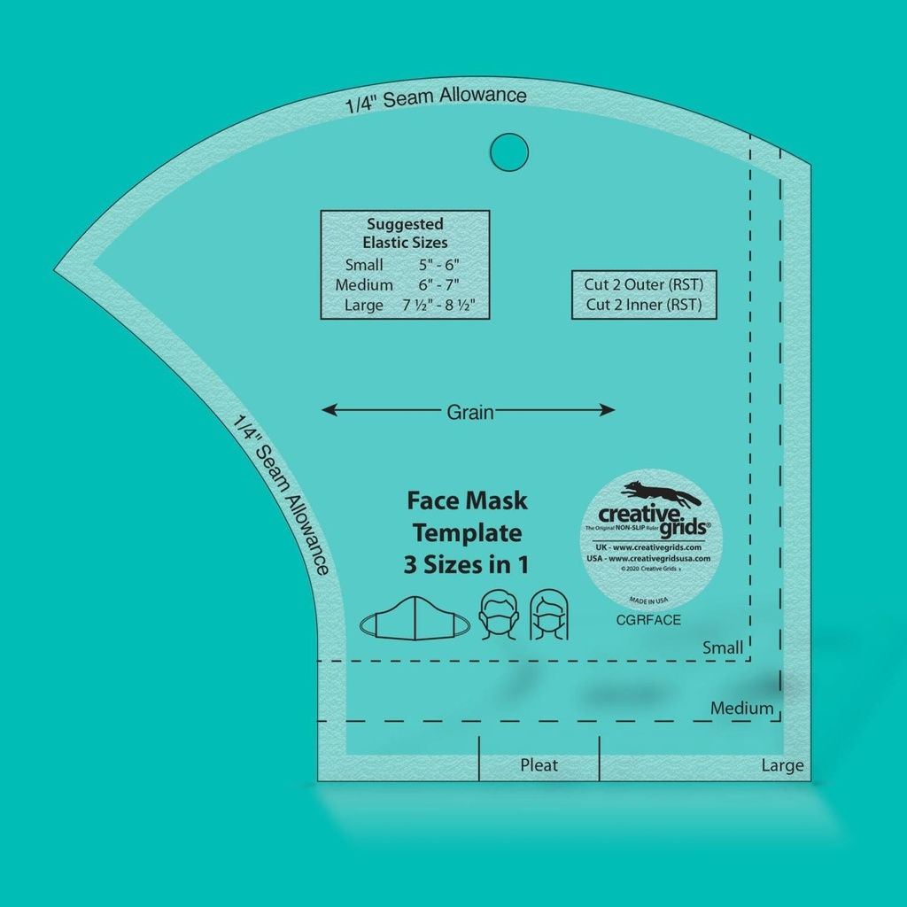 Creative Grids USA Ruler Face Mask Template CGRFACE