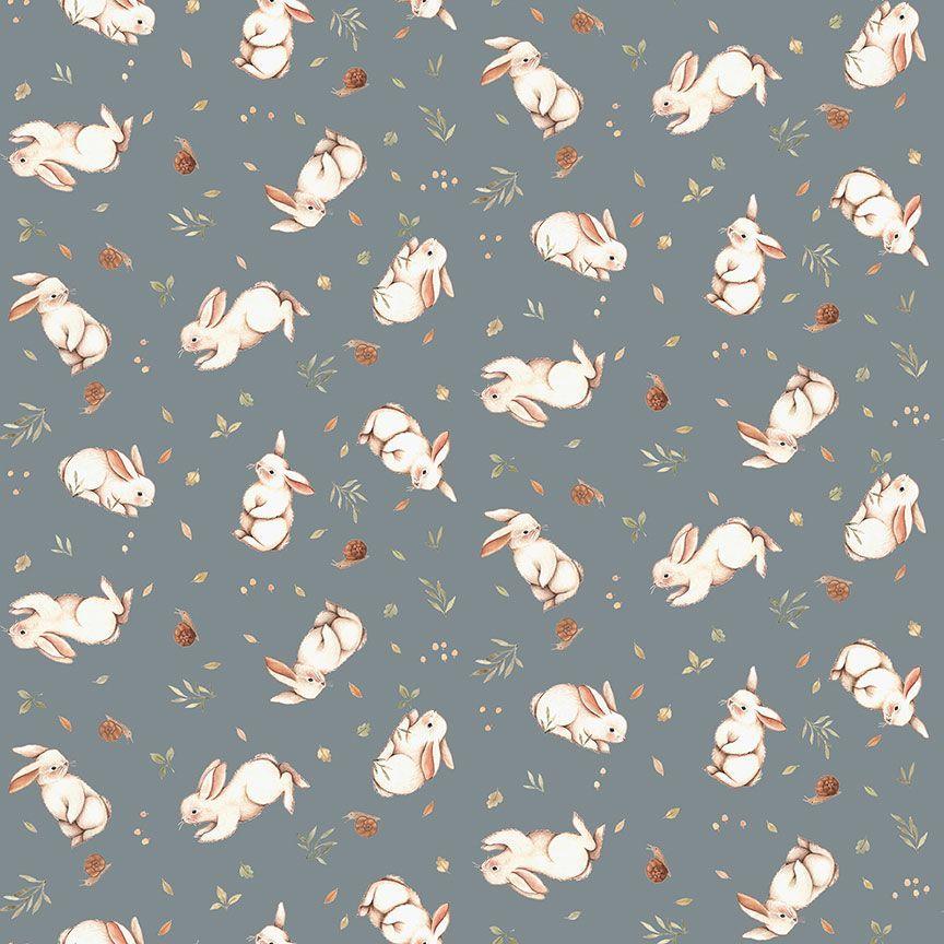 Dear Stella Little Forest Digital Print Bunnies Stella DNS2311 Sage