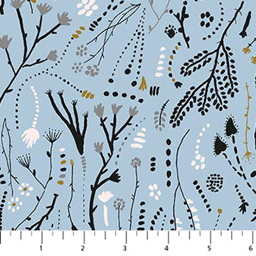 Figo Fabrics Autumn Forage 90851 40 Blue