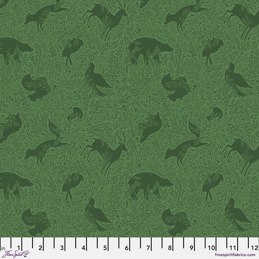 FreeSpirit Fabrics Enchanted Forest by Cori Dantini Wild PWCD075.XGreen