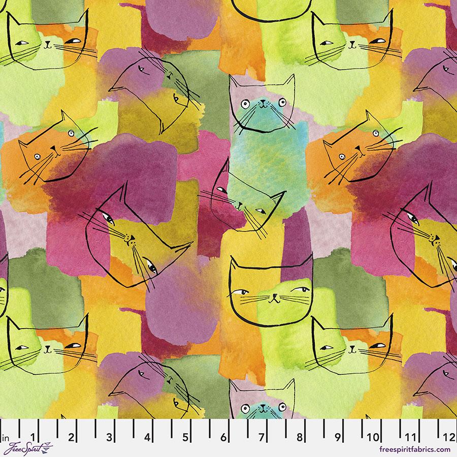 FreeSpirit Fabrics Here Kitty Kitty by Cori Dantini Are You Kitten Me PWCD056.XMulti