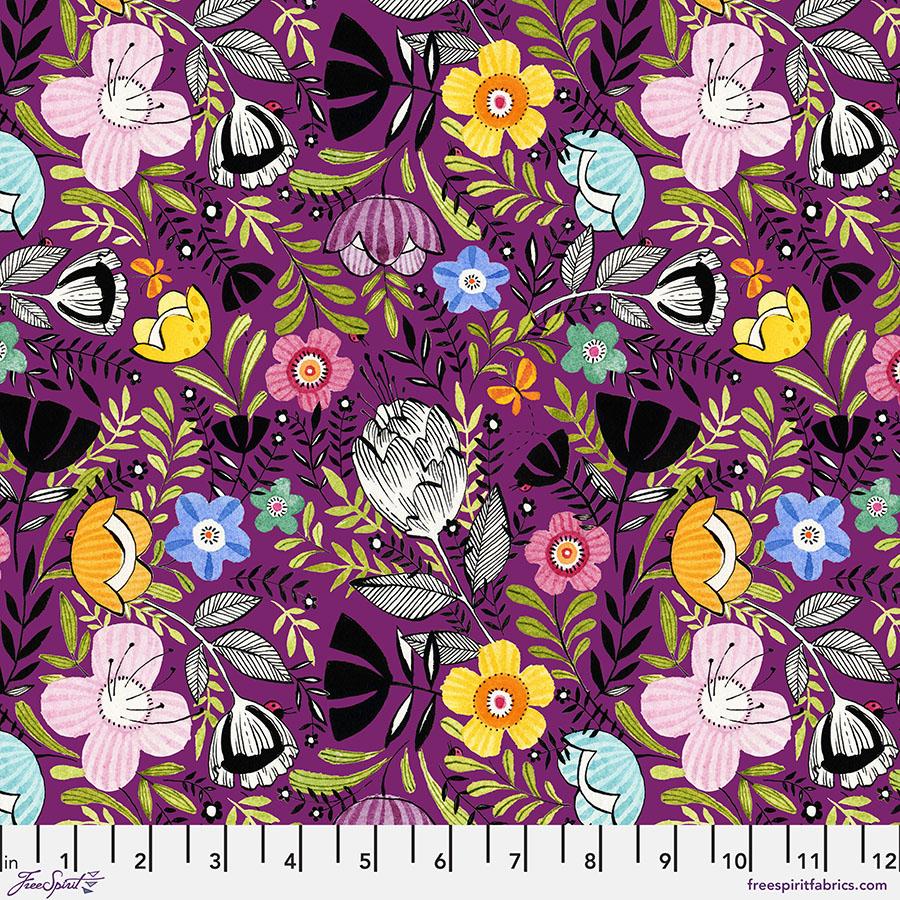 FreeSpirit Fabrics Here Kitty Kitty by Cori Dantini Joy PWCD051.XPurple