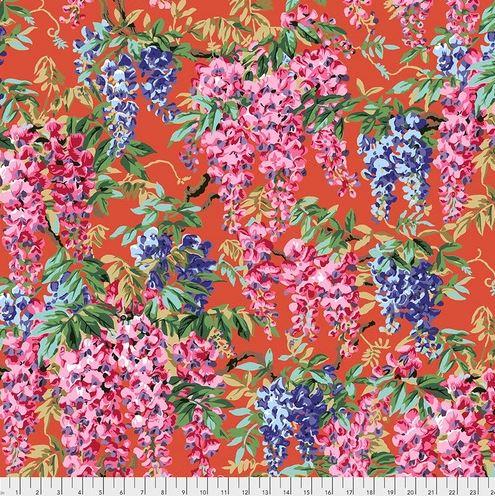 FreeSpirit Fabrics Kaffe Fassett August 2020 Stash by Philip Jacobs Wisteria PWPJ102.Red