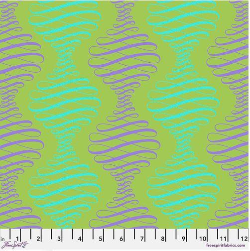 FreeSpirit Fabrics Parisville DejaVu by Tula Pink Spencer Stripe PWTP194.PISTACHIO