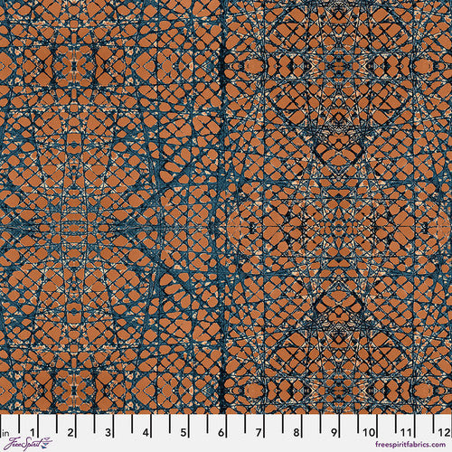 FreeSpirit Fabrics Rust & Bloom by Sarah Sczepanski Artextiles Trailing Vines - Orange Lily PWSS023.ORANGELILY