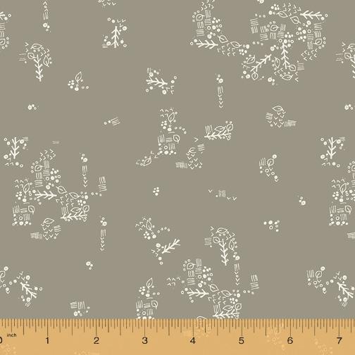 Windham Fabrics Jaye Bird by Kori Turner Goodhart Little Doodles 53275 13 Grey