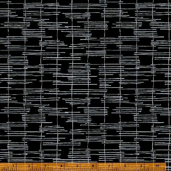 Windham Fabrics Makers Collage by Natalie Barnes Trellis 52013A-2 Black