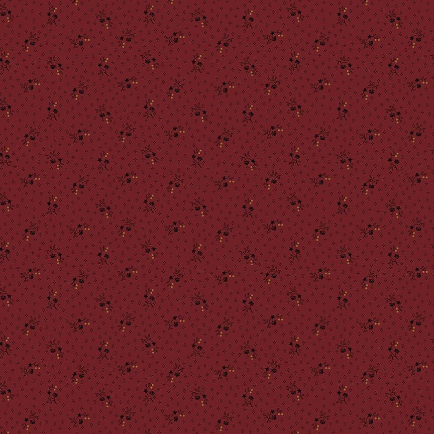Henry Glass & Co. Scraps of Kindness by Kim Diehl Heirloom Floral Q 680 88 Cranberry