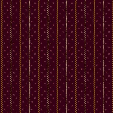 Henry Glass & Co. Scraps of Kindness by Kim Diehl Sprigged Stripe Q 672 55 Eggplant