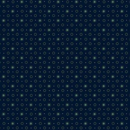 Henry Glass & Co. Scraps of Kindness by Kim Diehl Sunbursts Q 673 77 Navy