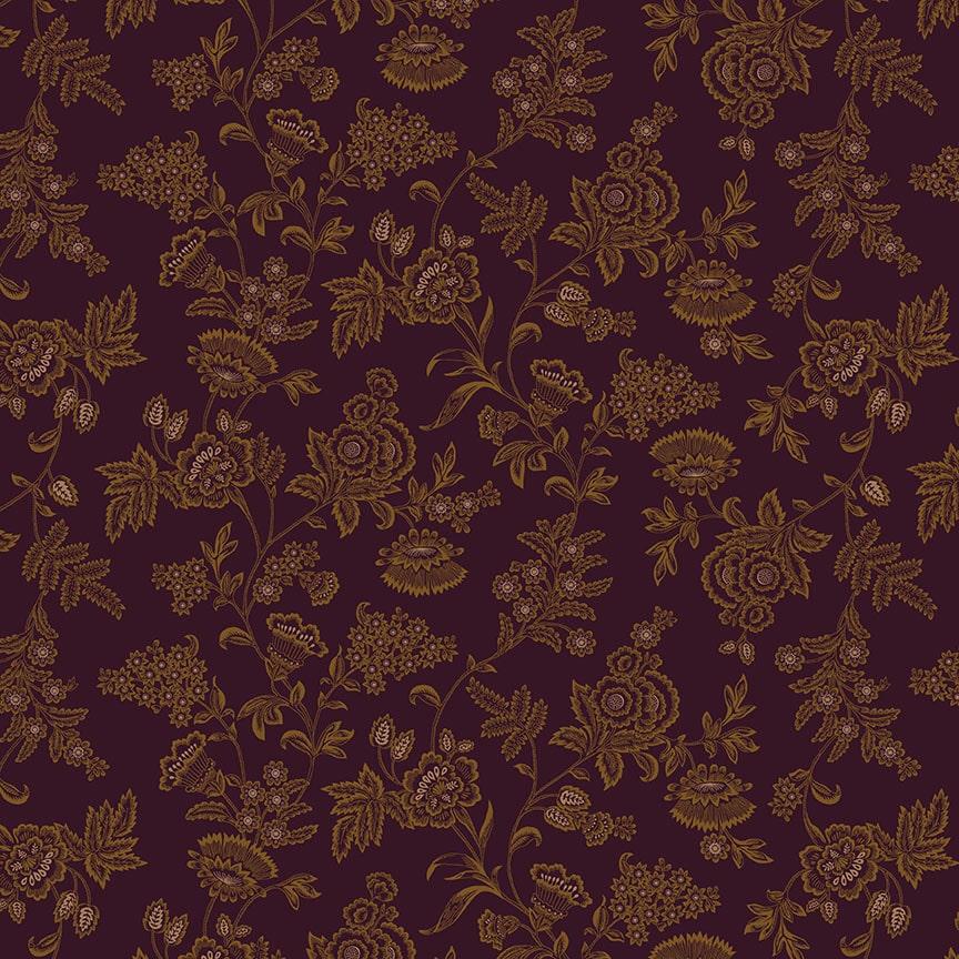 Henry Glass & Co. Scraps of Kindness by Kim Diehl Vintage Wallpaper Q 675 55 Eggplant