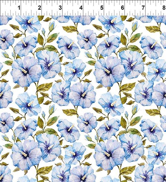 In the Beginning Fabrics Periwinkle Spring Hibiscus 6PS 1 Periwinkle