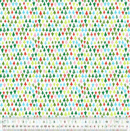 Windham Fabrics Happy Pawlidays by Jill McDonald Tiny Trees 53552 3 White