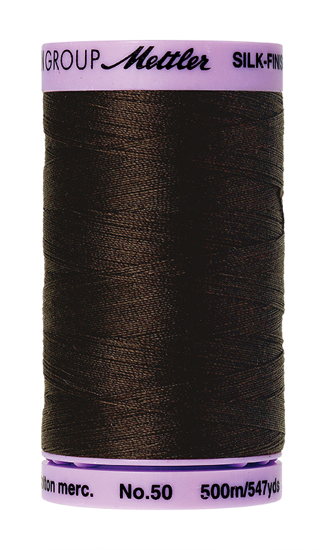 Mettler Silk Finish 50 wt Cotton Thread 547 Yds 9104-1002 Very Dark Brown