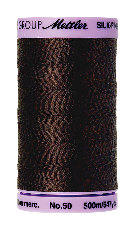 Mettler Silk Finish 50 wt Cotton Thread 547 Yds 9104-1382 Black Peppercorn